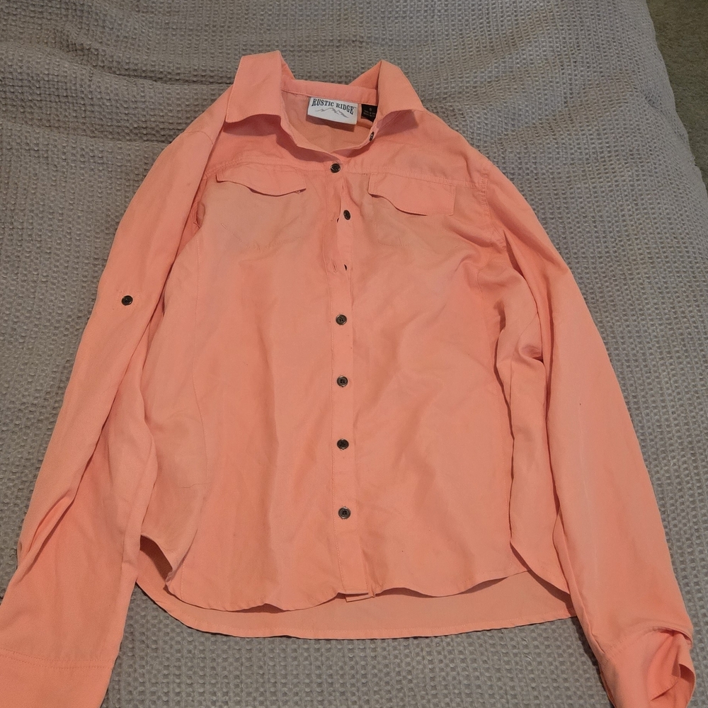 Coral Button-Up Shirt